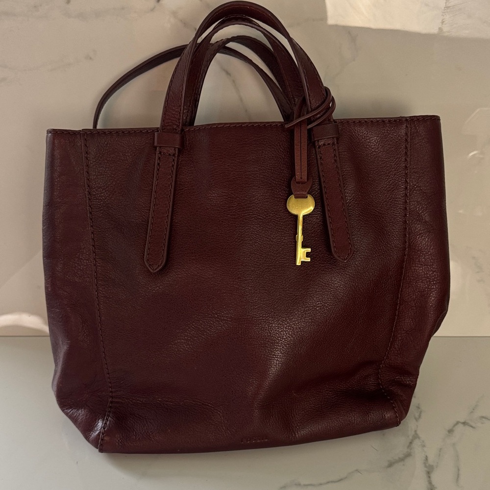 Fossil Camilla Elegant Brown Leather Tote Backpack Bag